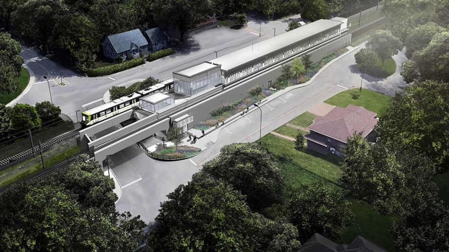 Architectural rendering of the Ile-Bigras station