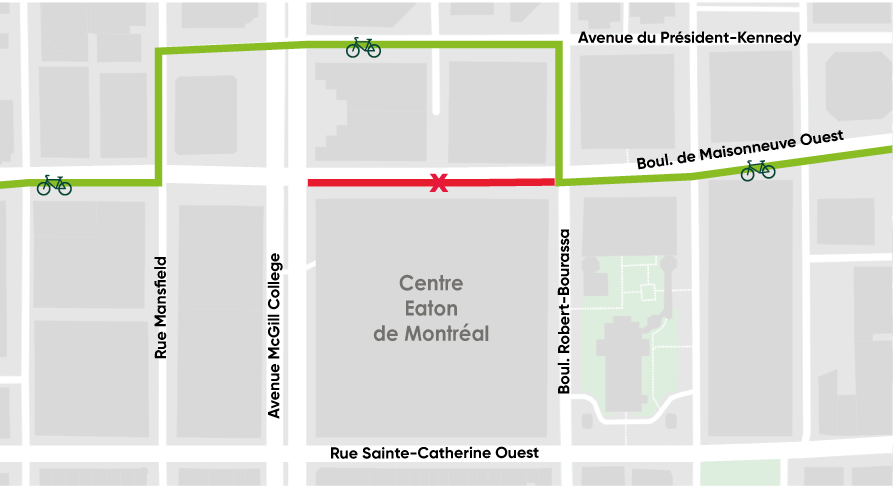 Déviation de la piste cyclable Maisonneuve