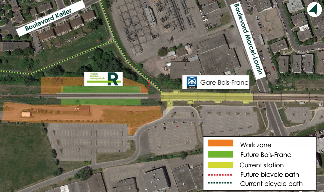 Construction of the future BoisFranc station REM