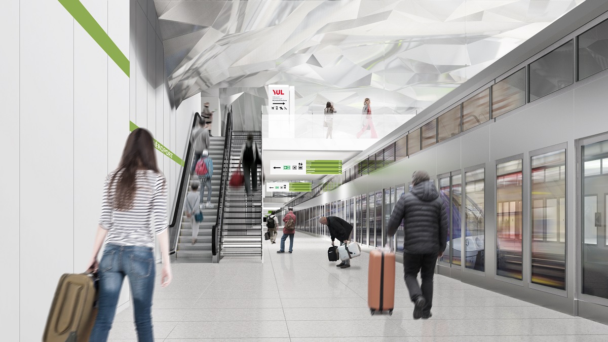 Architectural rendering of the Airport station