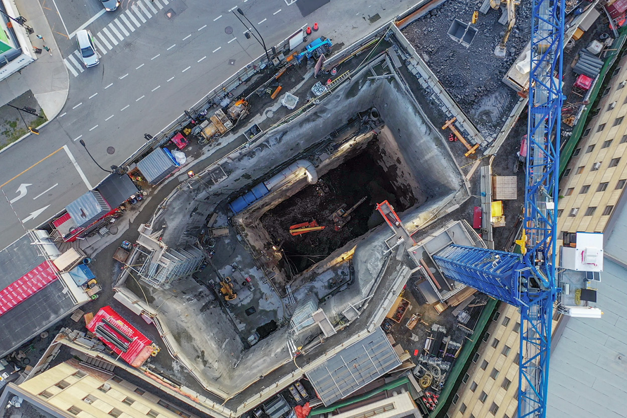 Excavation de la station Édouard-Montpetit