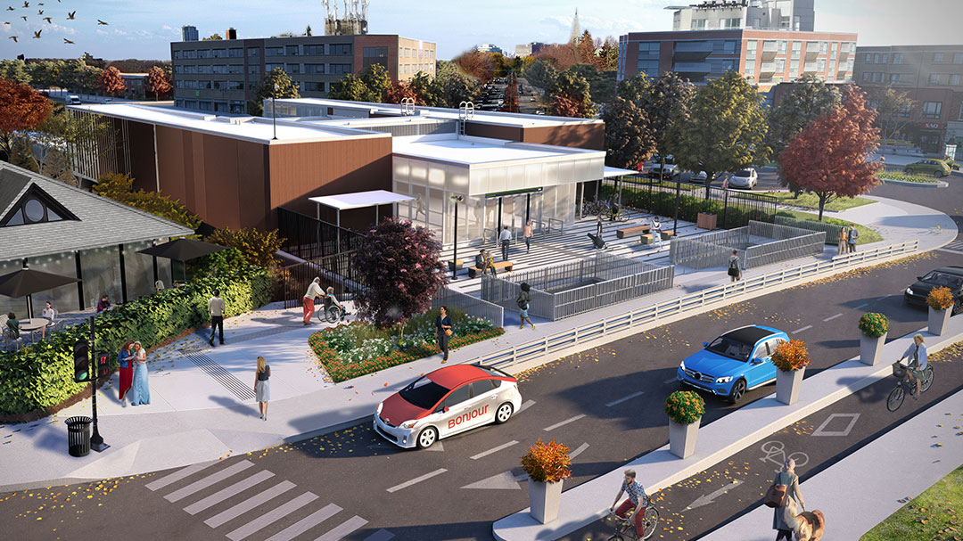 Rendering of the Ville-de-Mont-Royal station