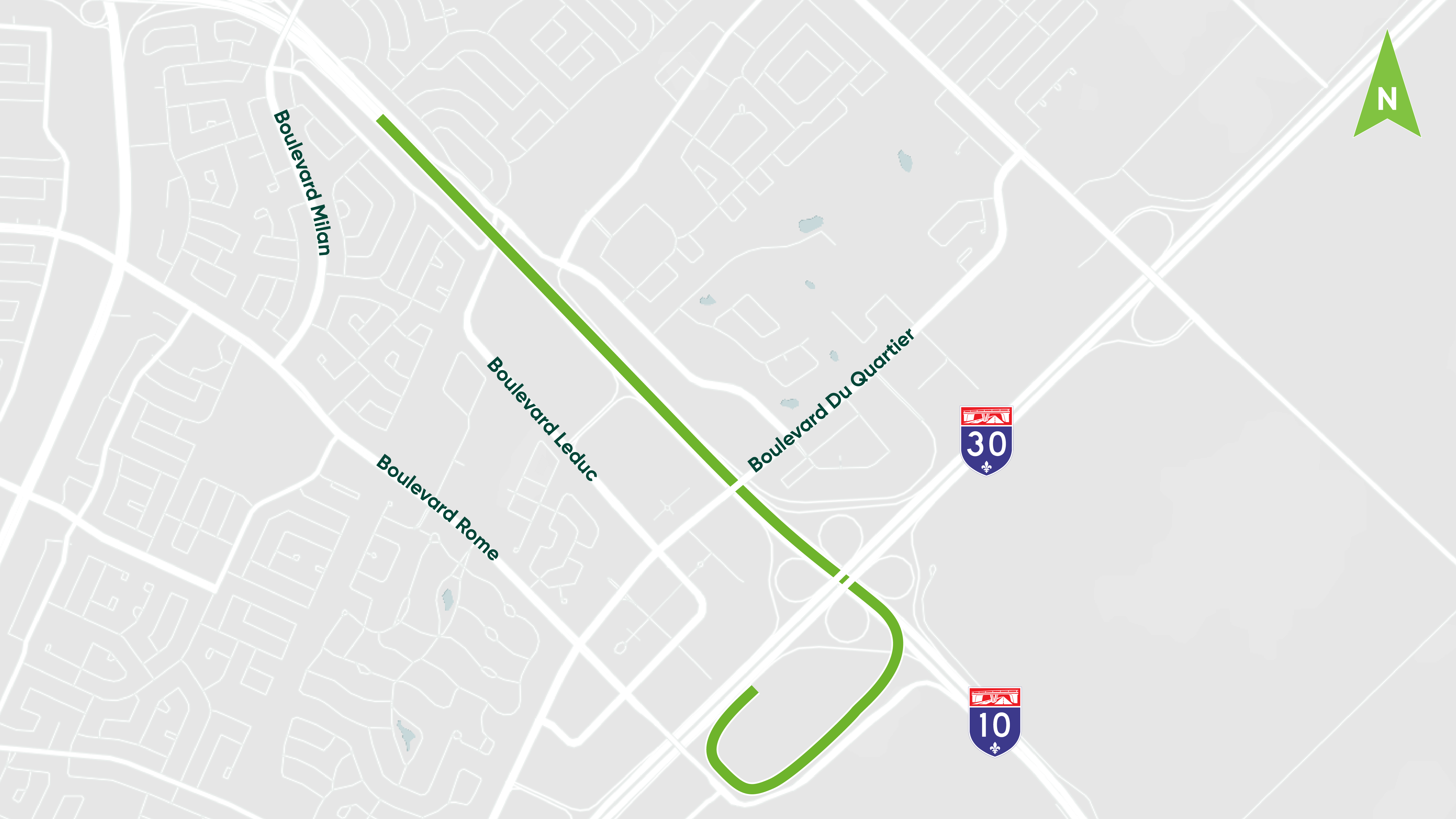 Map of the representative segment on the South Shore of Montreal 