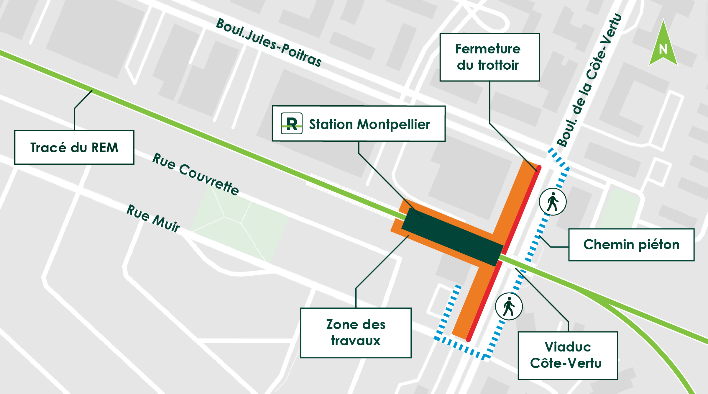 Plan d'implantation de la station Montpellier