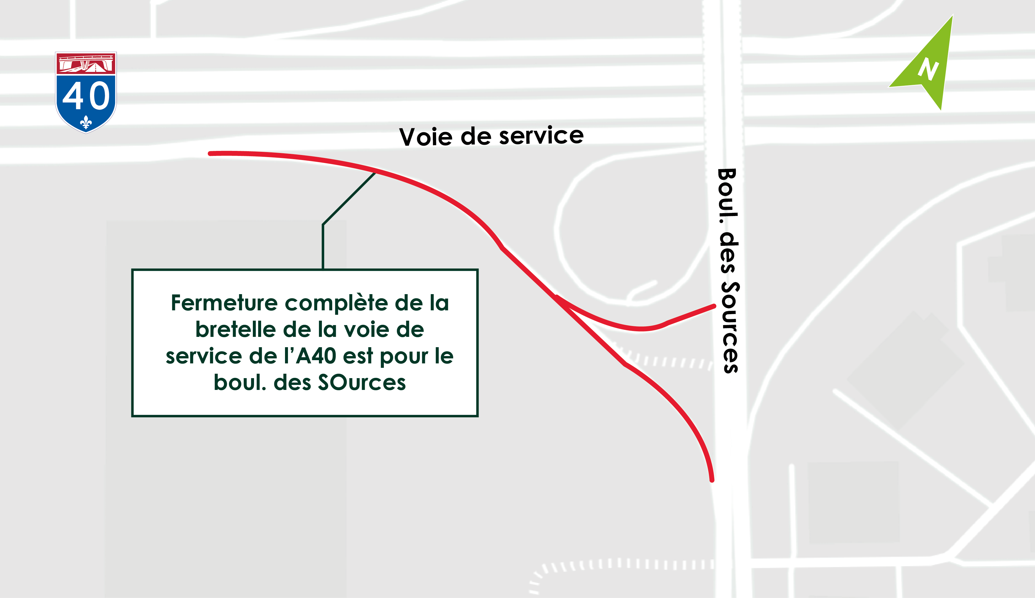 Carte illustrant la zone de travaux