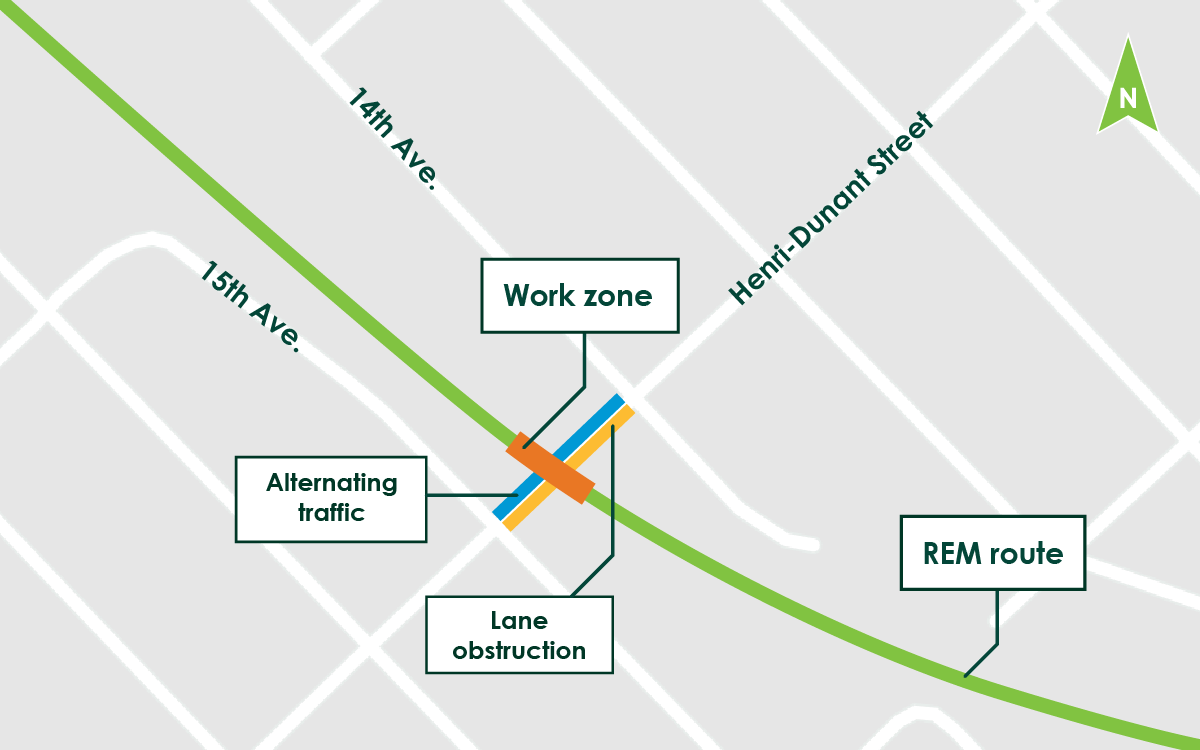 Map illustrating the alternating traffic zone