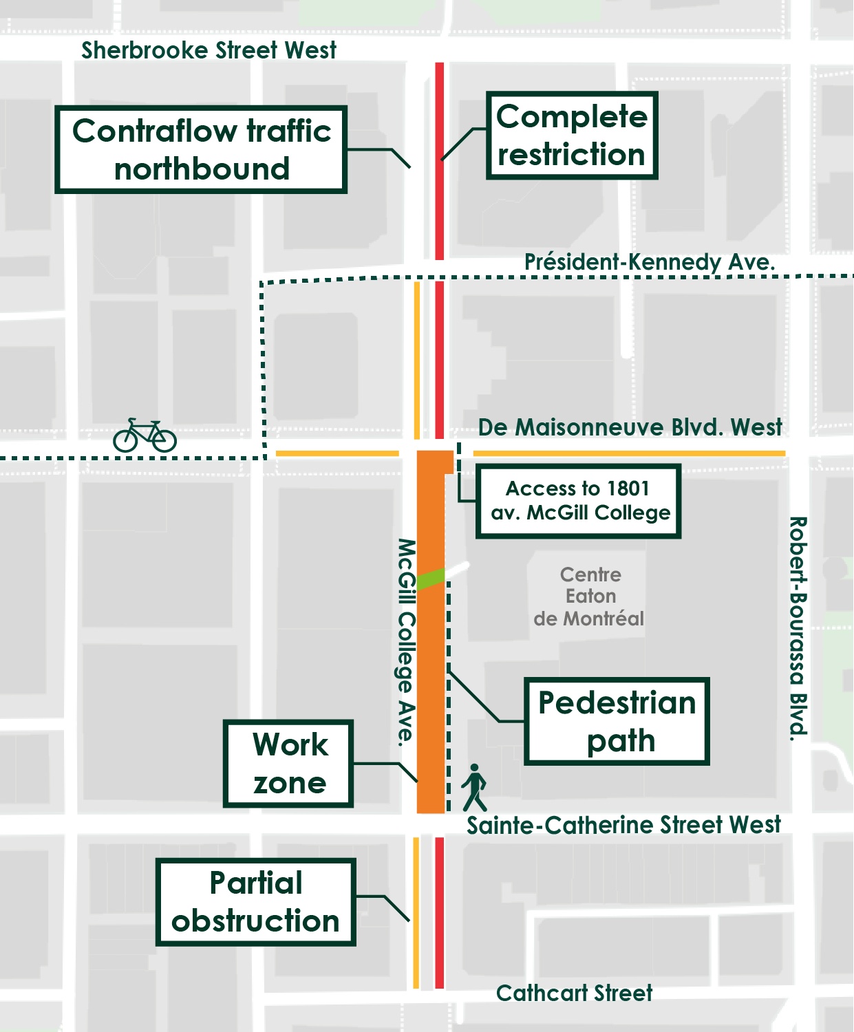 Map of the work zone Mcgill