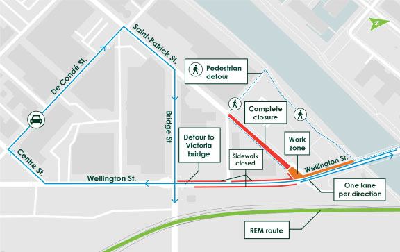 Map of work and detours