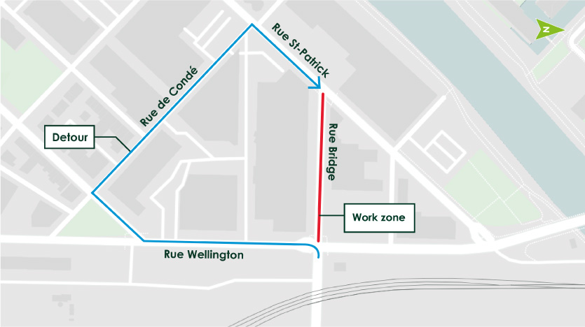 Map of the obstruction on Bridge Street