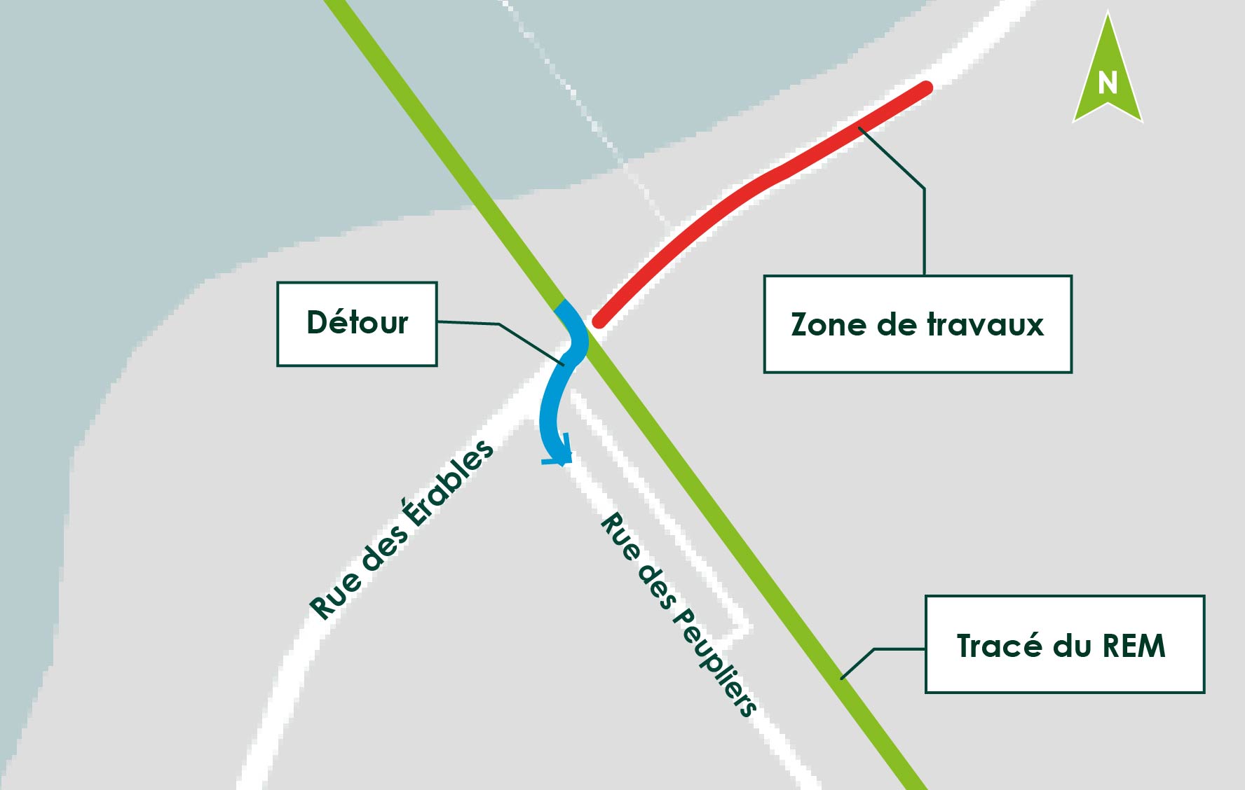 Carte illustrant le détour