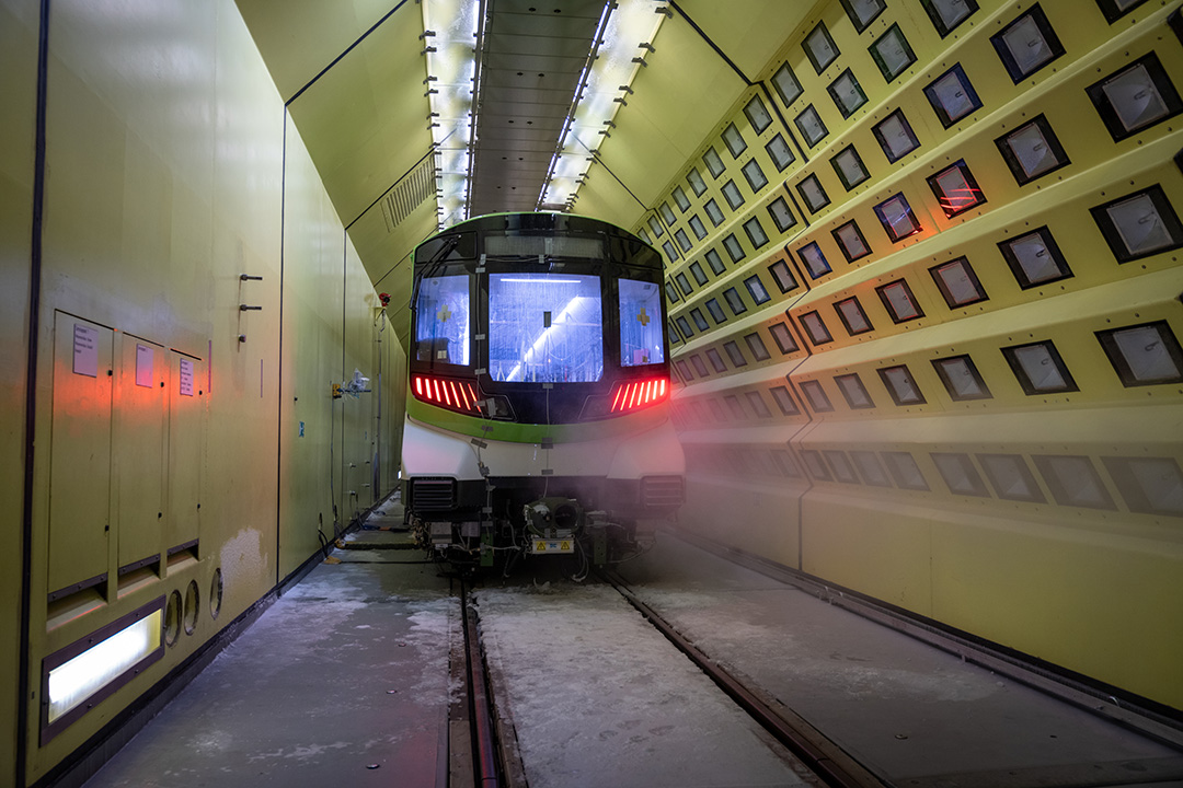 Image of an REM car being tested in a climate chamber