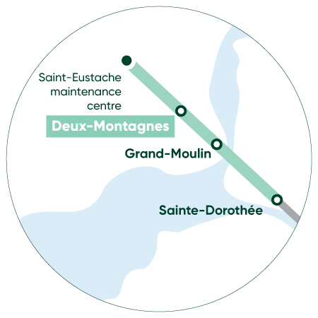 Map of the dynamic testing on the Montréal's North Shore
