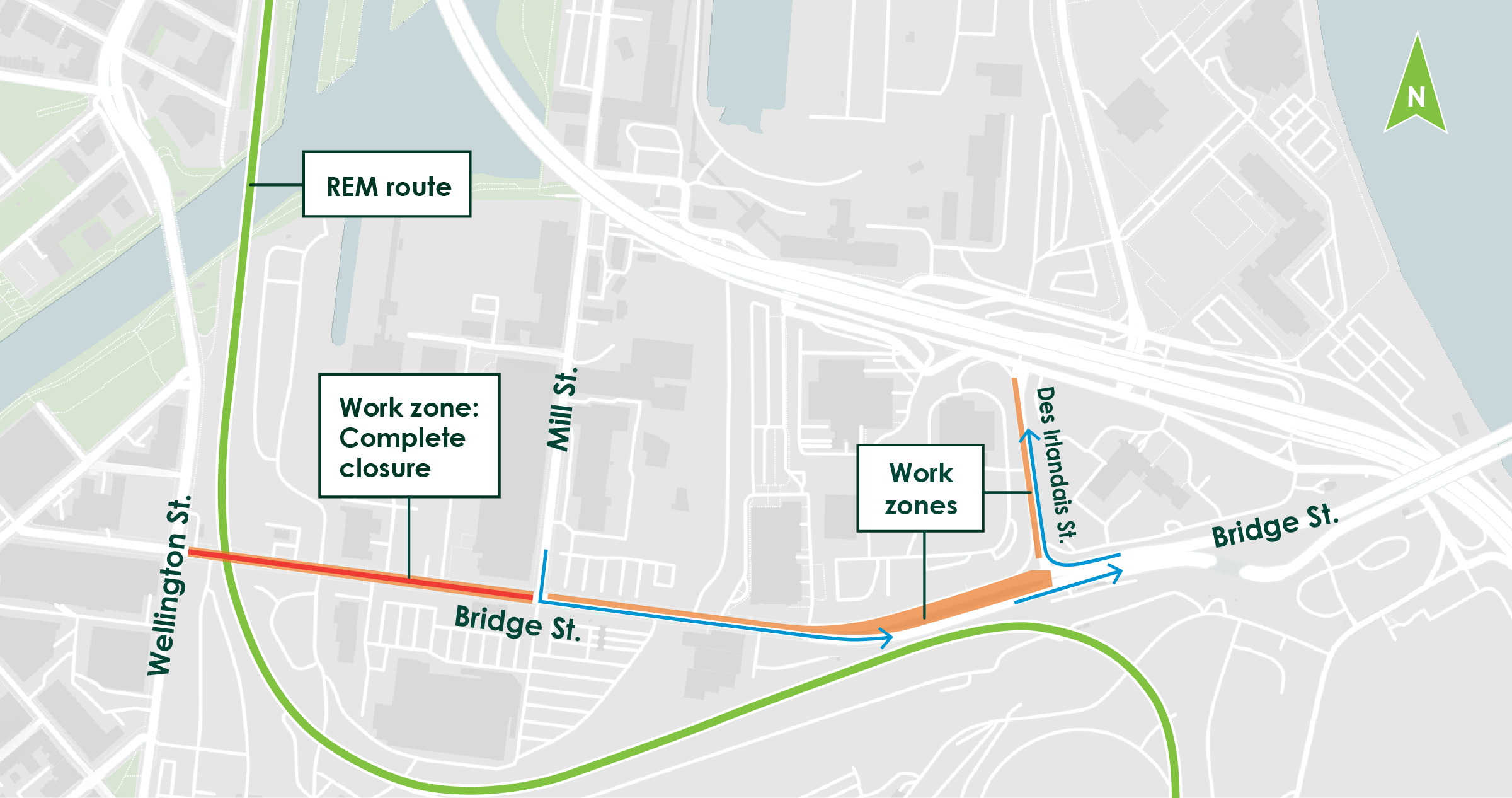 Location of paving works on Bridge Street