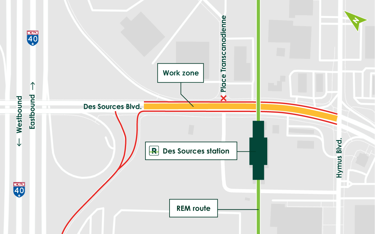 Des Sources Boulevard closure