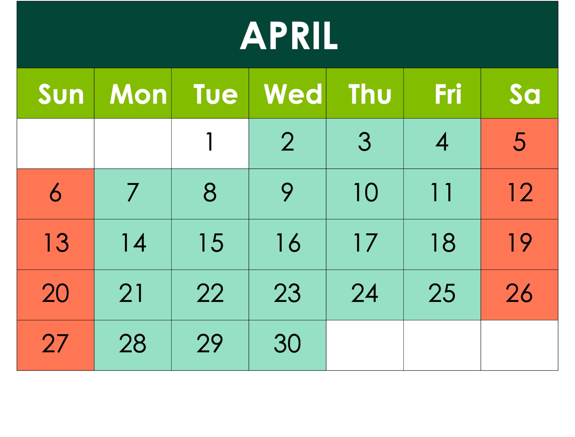 Calendar of planned disruptions for April 2025