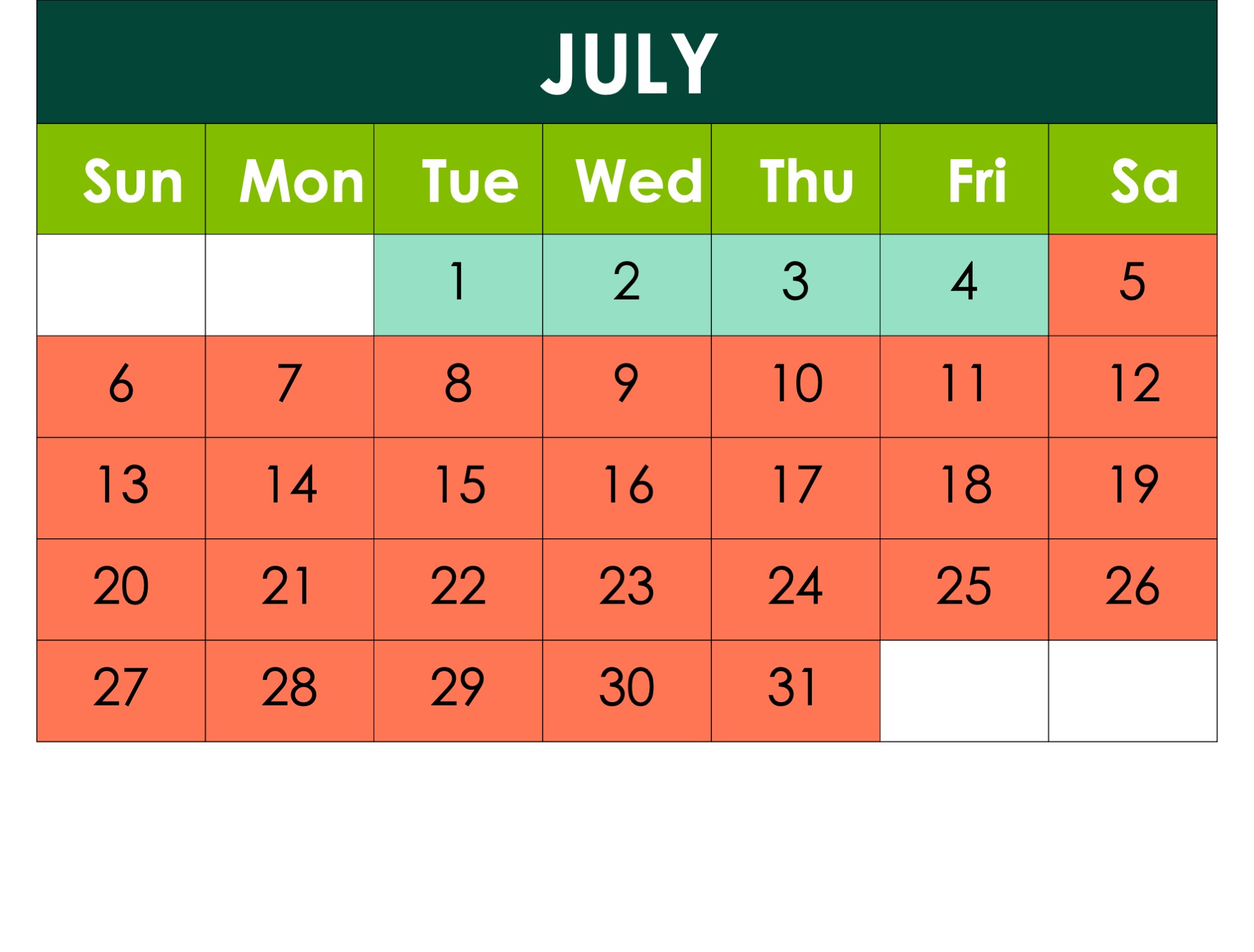 Calendar of planned disruptions for July 2025