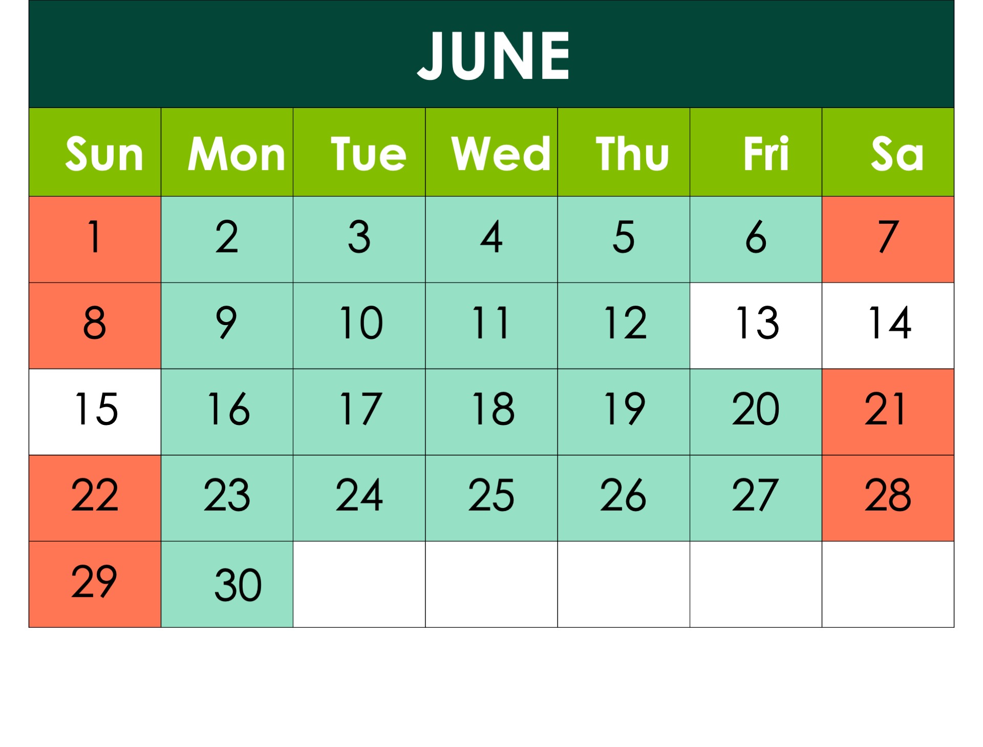 Calendar of planned disruptions for June 2025