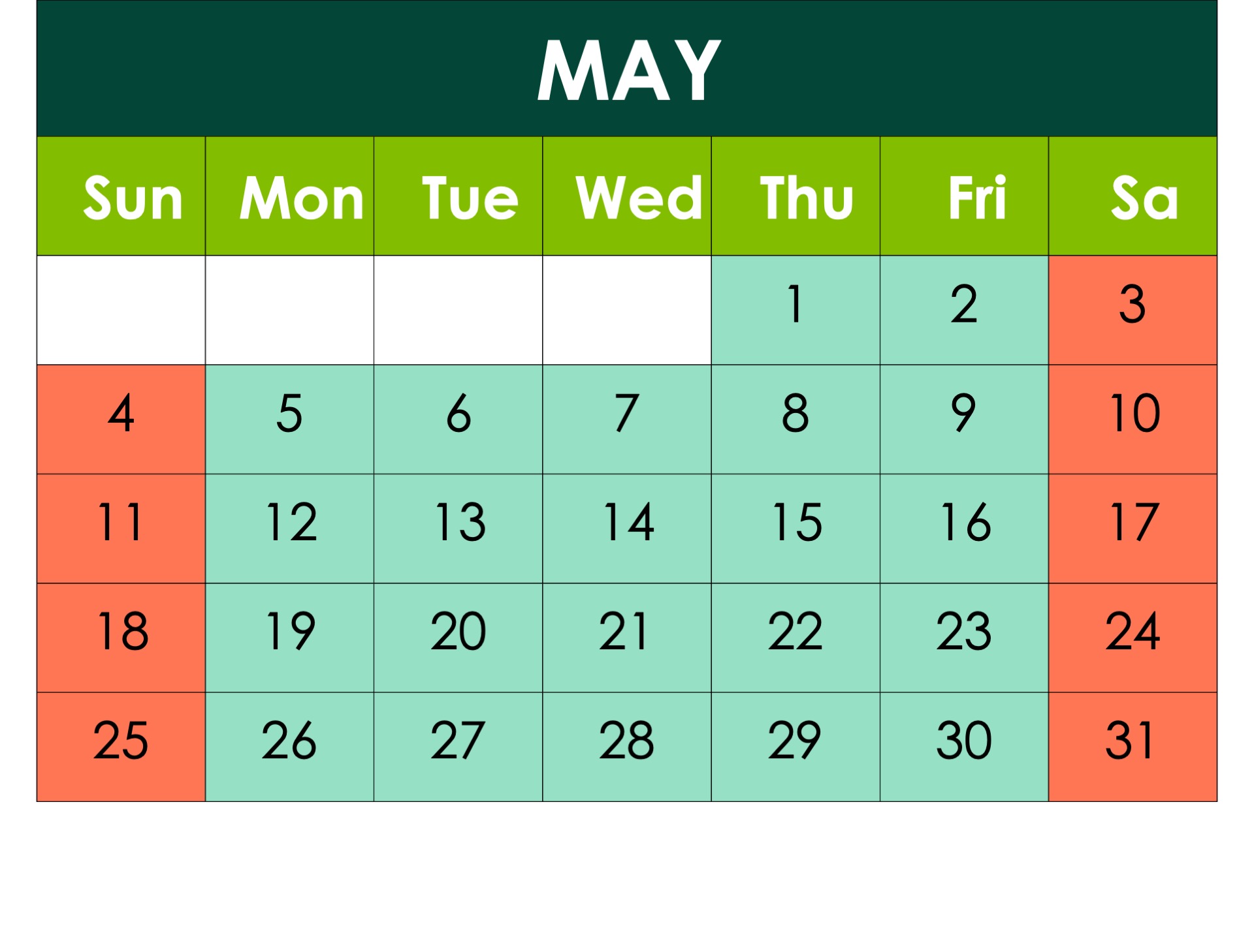 Calendar of planned disruptions for May 2025