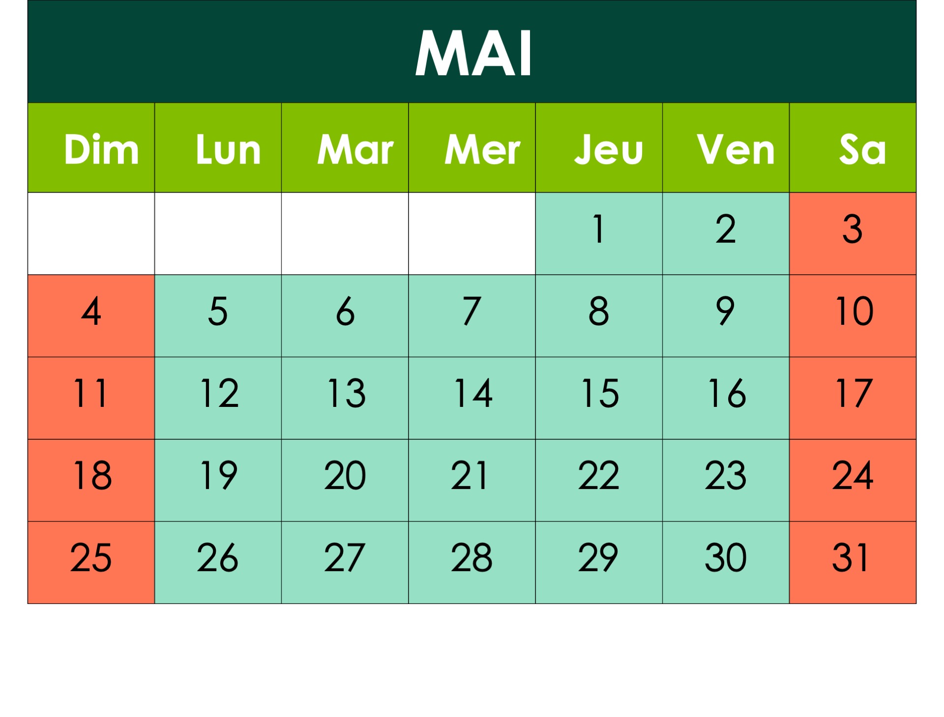 Calendrier des interruptions de service planifiées en mai 2025