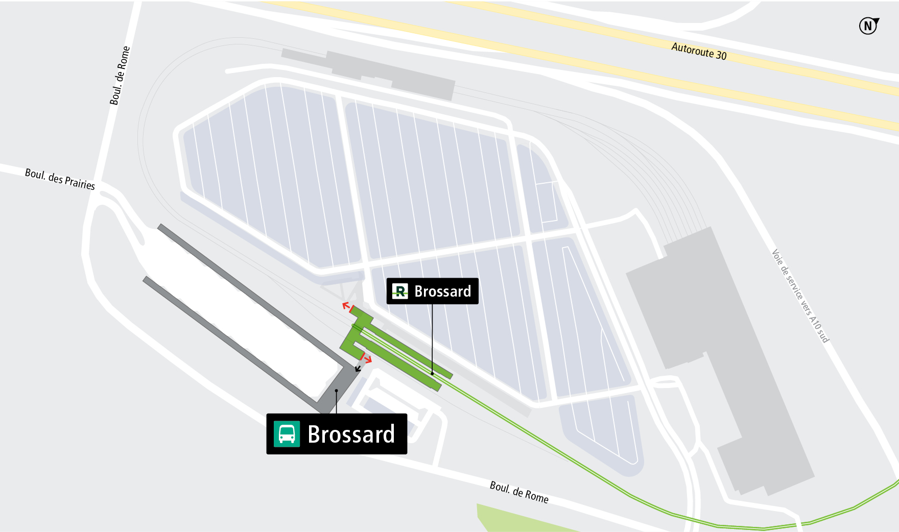 Carte d'accès station Brossard en transport collectif