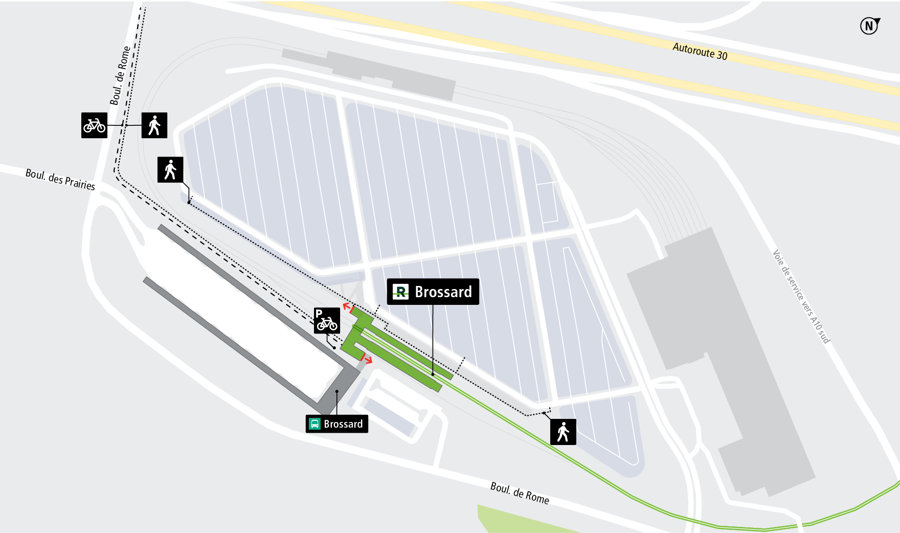 Carte d'accès station Brossard à vélo et à pied