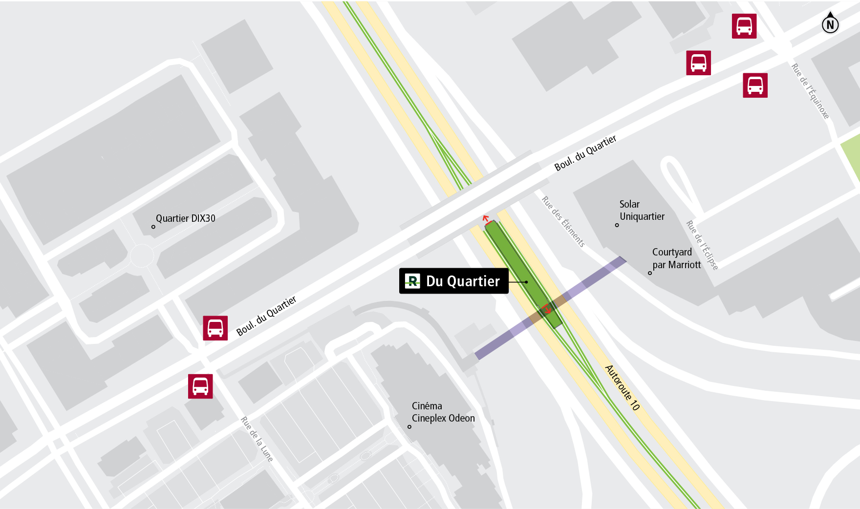 Carte d'accès station Du Quartier en transport adapté