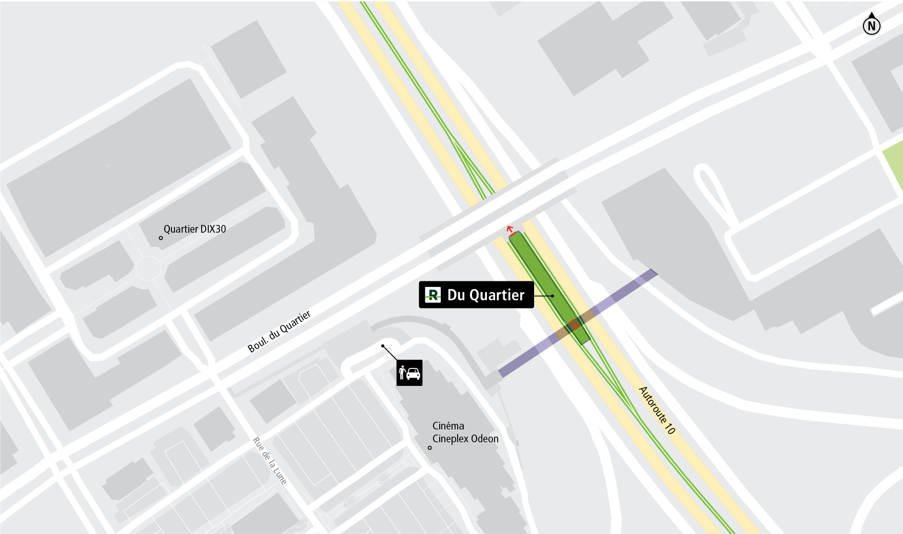 Carte d'accès station Du Quartier en transport adapté