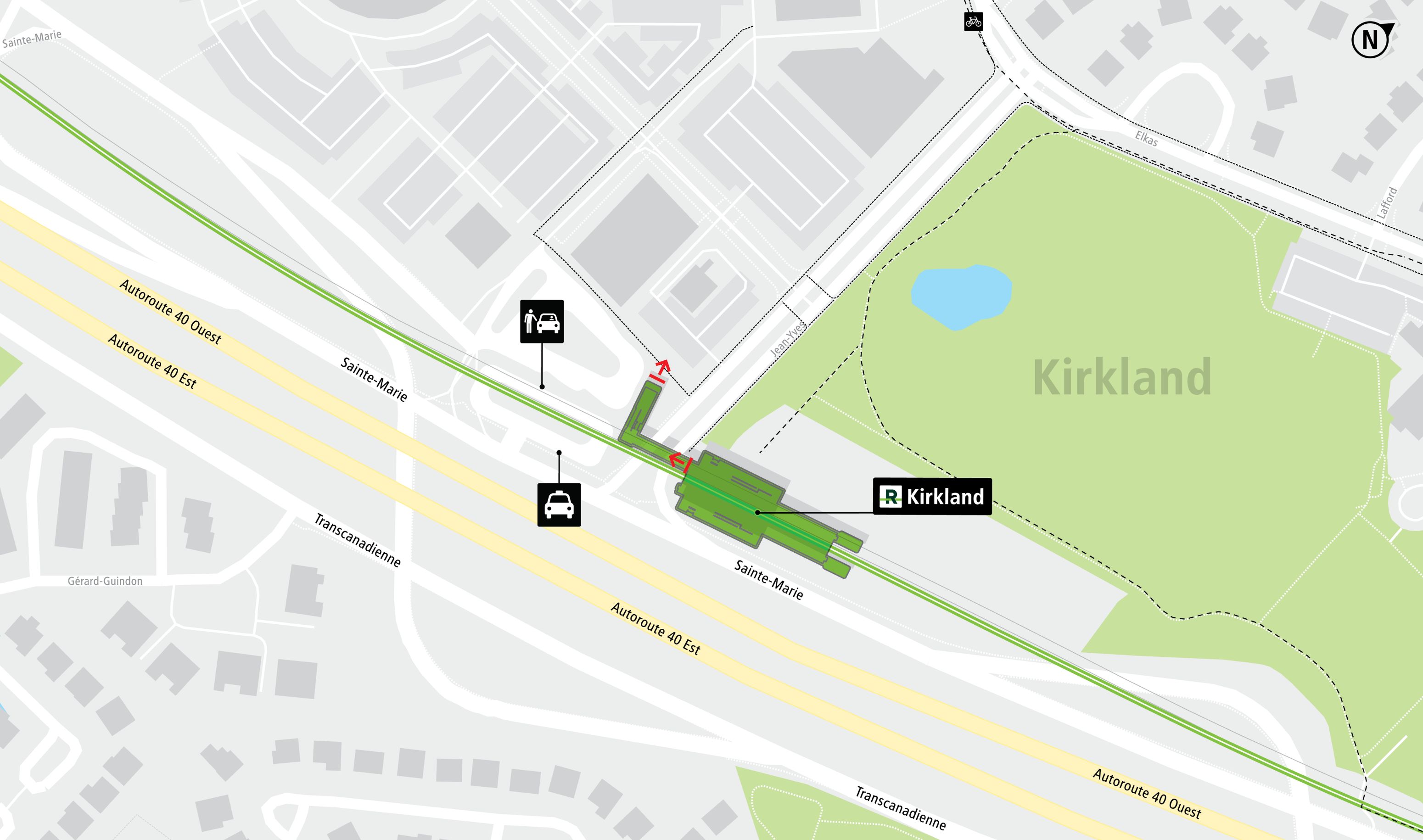 Carte d'accès station Kirkland en auto
