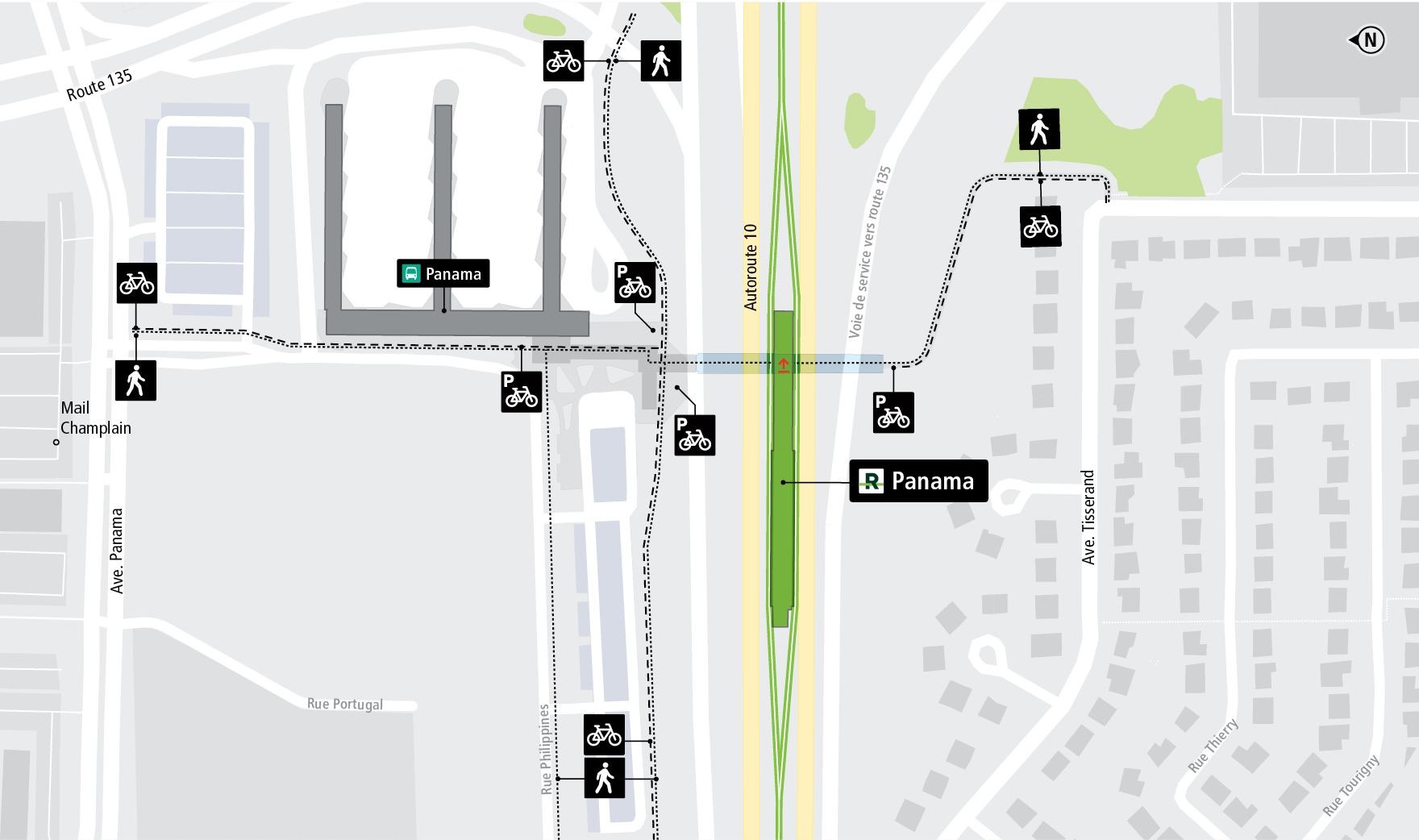 Carte d'accès station Panama à vélo et à pied