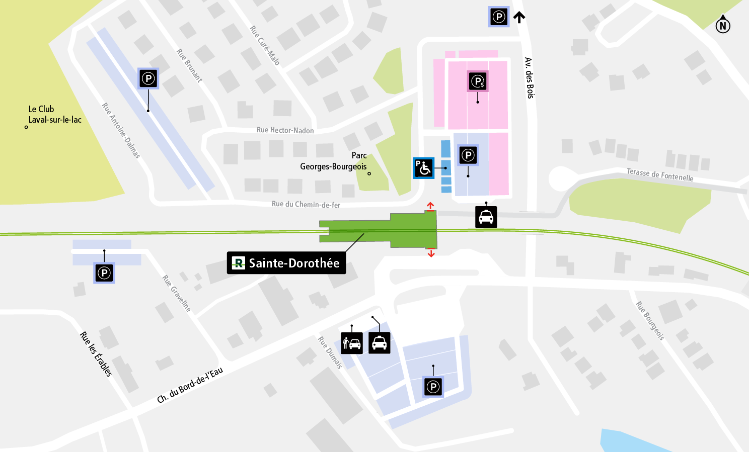Carte d'accès station Sainte-Dorothée en auto