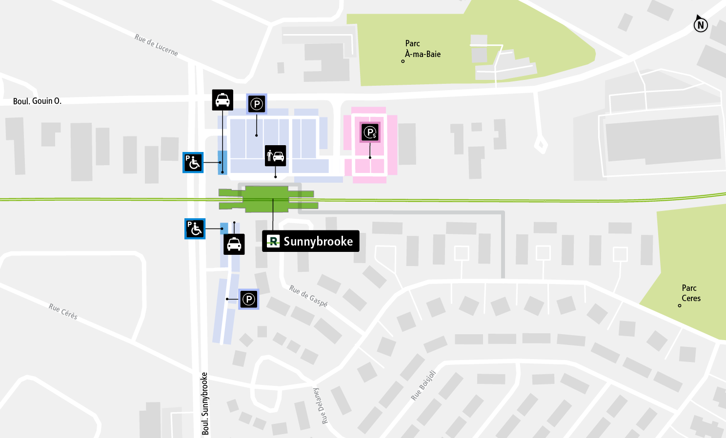 Sunnybrooke station access map by car