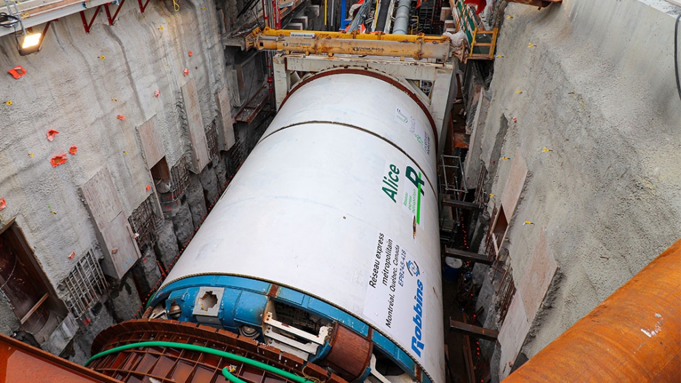 Departure of the Alice tunnel boring machine on October 15, 2020.