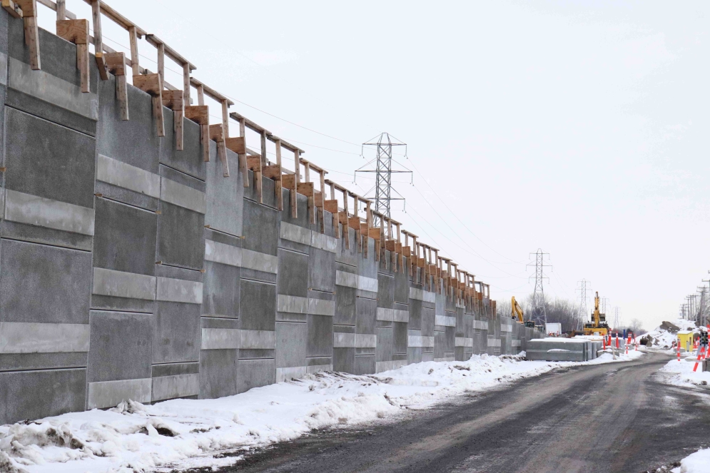 Mur de soutènement de la jonction de l'Ouest - Février 2022