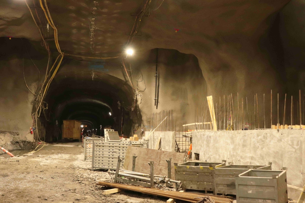 Tunnel souterrain de la station Édouard-Montpetit - Mars 2022