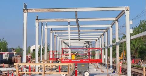 REM's Bois-Franc station, one of the 5 stations under construction in Saint-Laurent