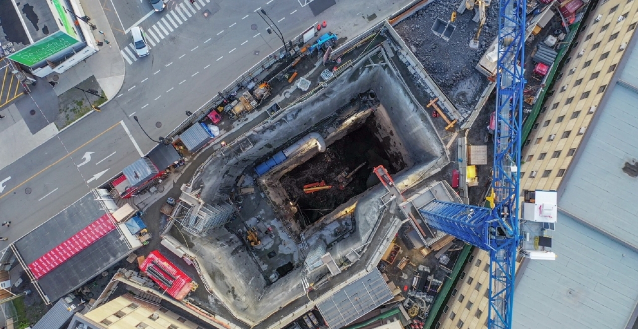 September 2019 marked the completion of the excavation of the main shaft for the Édouard-Montpetit Station.