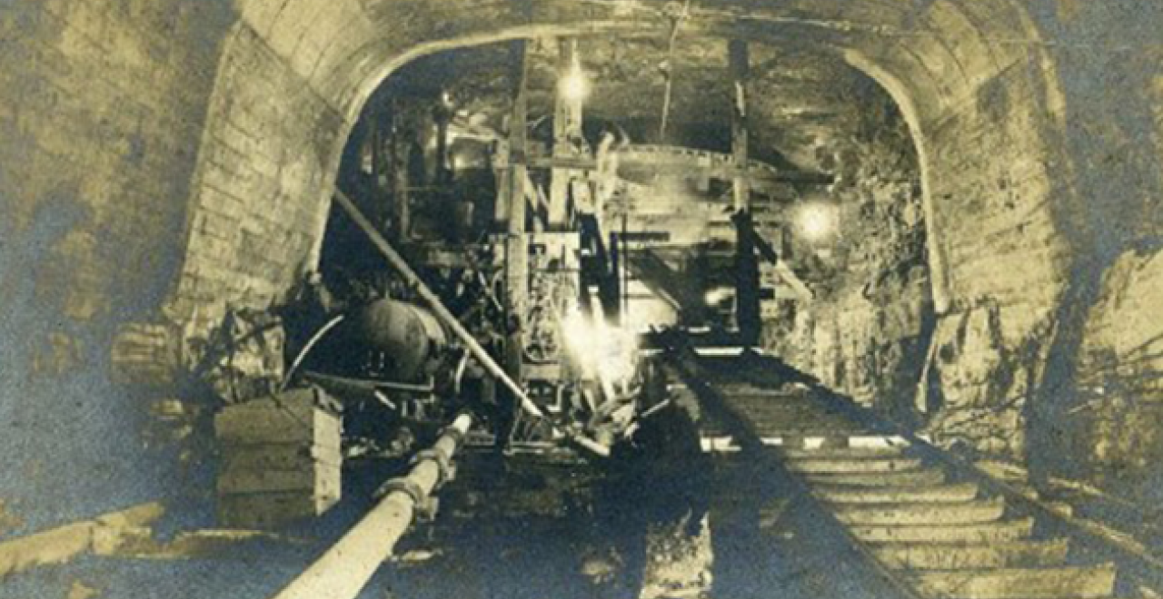 Image of the construction of the Mount Royal Tunnel in 1912. Credit: Archives de la Ville de Montréal