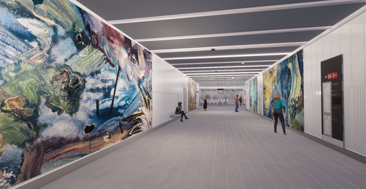 A total of 5 artworks will punctuate the route within the Édouard-Montpetit station.